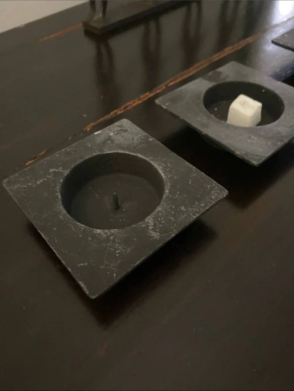 4 Black Iron candle  Holders